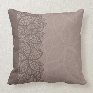 Leaf pattern border and background throw pillow