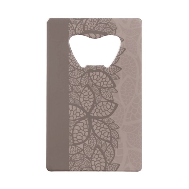 Leaf pattern border and background wallet bottle opener (Front)