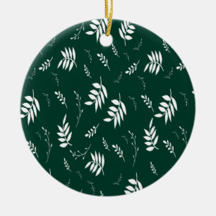 leaf pattern ceramic ornament