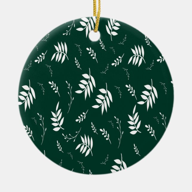 leaf pattern ceramic ornament (Front)