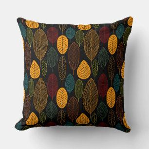 Leaf Pattern - Colours 03 Throw Pillow