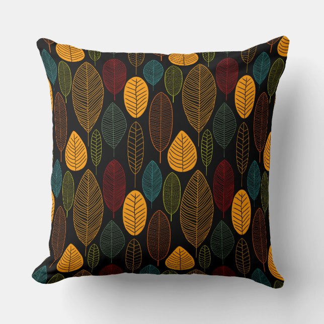 Leaf Pattern - Colours 03 Throw Pillow (Front)