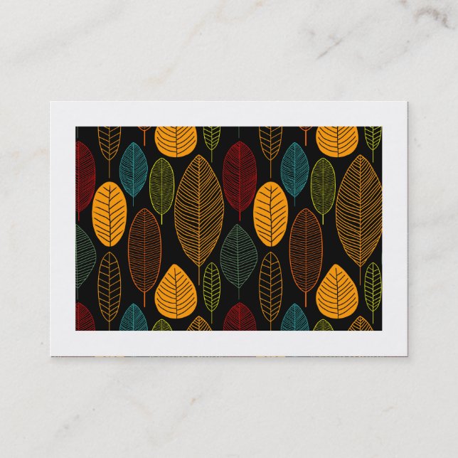 Leaf Pattern - Colours (Bordered) Business Card (Front)