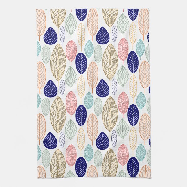Leaf Pattern - Colours Kitchen Towel (Vertical)