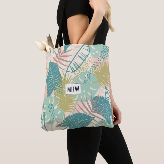 Leaf Pattern custom monogram bags (Close Up)