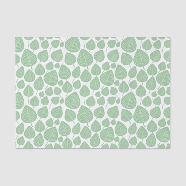 Leaf Pattern - Faded Green Tissue Paper (Front)