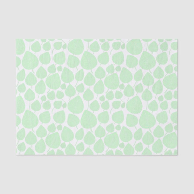 Leaf Pattern - Ghost Green Tissue Paper (Front)