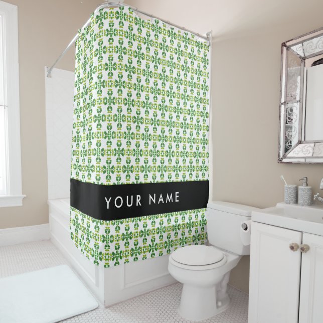 Leaf Pattern, Green Leaves, Your Name (In Situ)
