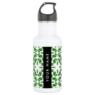 Leaf Pattern, Green Leaves, Your Name 532 Ml Water Bottle
