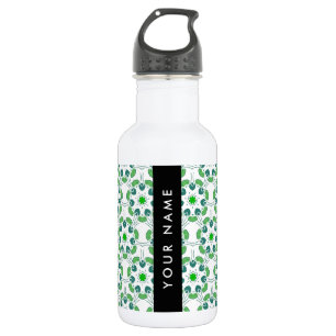 Leaf Pattern, Green Leaves, Your Name 532 Ml Water Bottle
