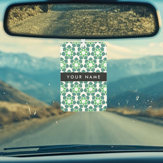 Leaf Pattern, Green Leaves, Your Name Air Freshener (Creator Uploaded)