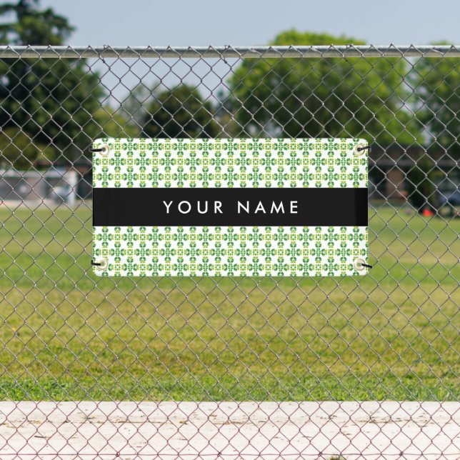 Leaf Pattern, Green Leaves, Your Name Banner (Insitu)