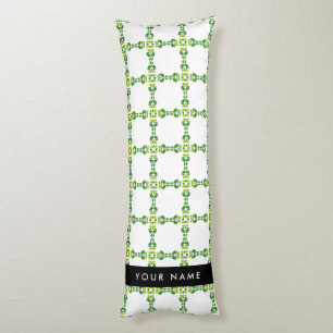 Leaf Pattern, Green Leaves, Your Name Body Pillow