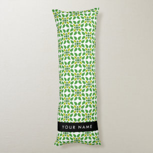 Leaf Pattern, Green Leaves, Your Name Body Pillow