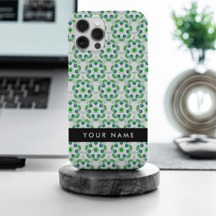 Leaf Pattern, Green Leaves, Your Name iPhone 15 Pro Max Case