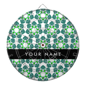 Leaf Pattern, Green Leaves, Your Name Dartboard