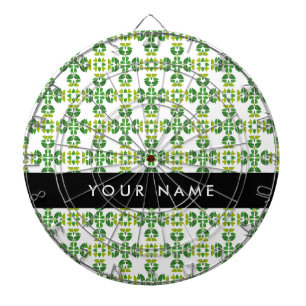 Leaf Pattern, Green Leaves, Your Name Dartboard