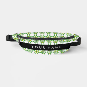 Leaf Pattern, Green Leaves, Your Name Fanny Pack