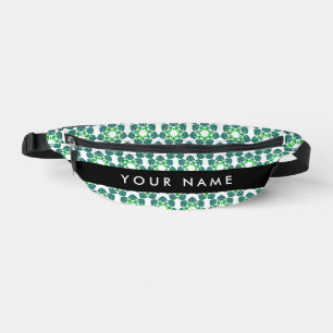 Leaf Pattern, Green Leaves, Your Name Fanny Pack
