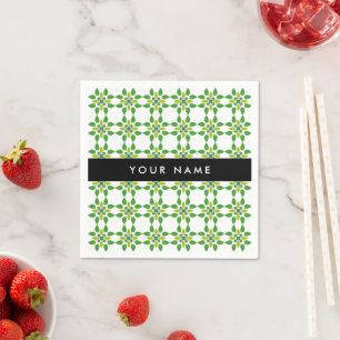 Leaf Pattern, Green Leaves, Your Name Napkin