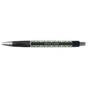 Leaf Pattern, Green Leaves, Your Name Pen