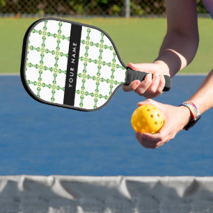 Leaf Pattern, Green Leaves, Your Name Pickleball Paddle