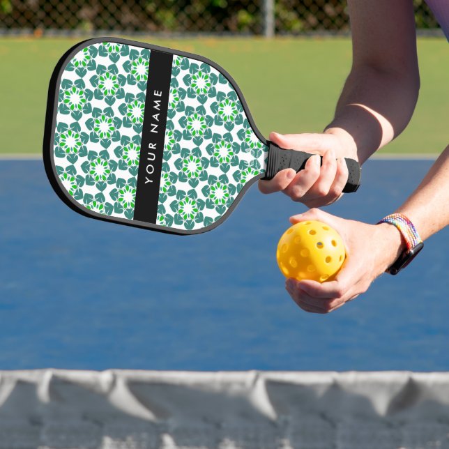 Leaf Pattern, Green Leaves, Your Name Pickleball Paddle (Insitu)