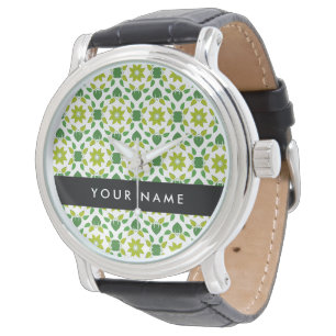 Leaf Pattern, Green Leaves, Your Name Watch