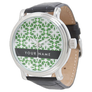 Leaf Pattern, Green Leaves, Your Name Watch
