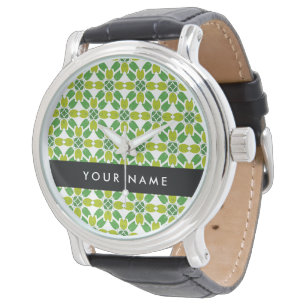 Leaf Pattern, Green Leaves, Your Name Watch