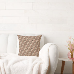 Leaf Pattern in Earth Tones Throw Pillow