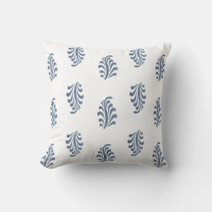 Leaf Pattern in Soft Blue Throw Pillow