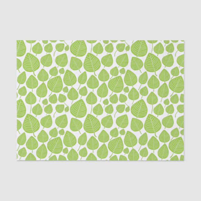 Leaf Pattern - Martian Green Tissue Paper (Front)