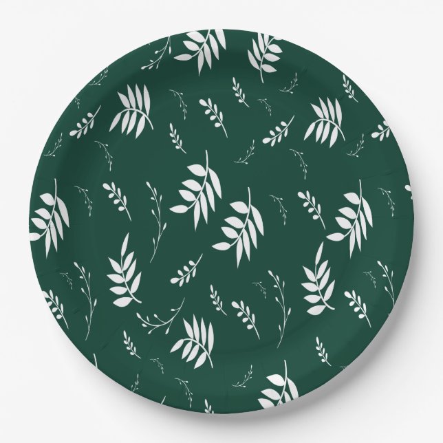leaf pattern paper plate (Front)