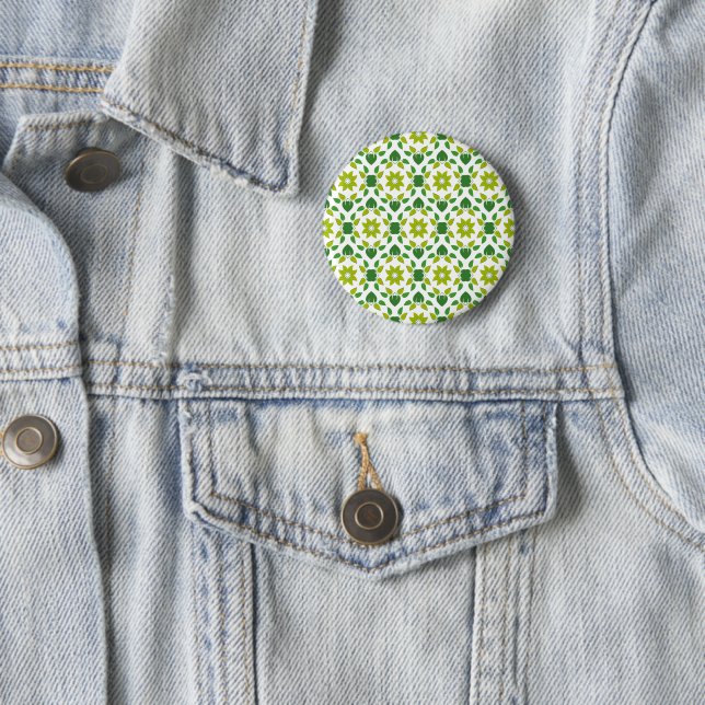 Leaf Pattern, Pattern Of Leaves, Green Leaves 2 Inch Round Button (In Situ)