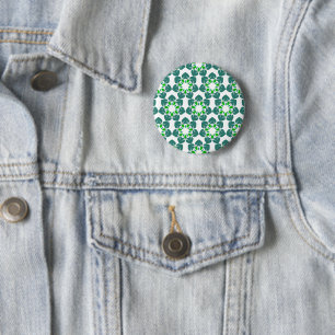 Leaf Pattern, Pattern Of Leaves, Green Leaves 2 Inch Round Button