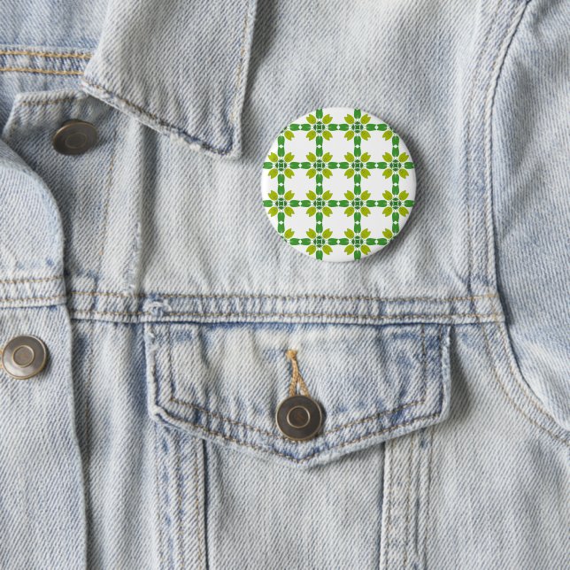 Leaf Pattern, Pattern Of Leaves, Green Leaves 2 Inch Round Button (In Situ)