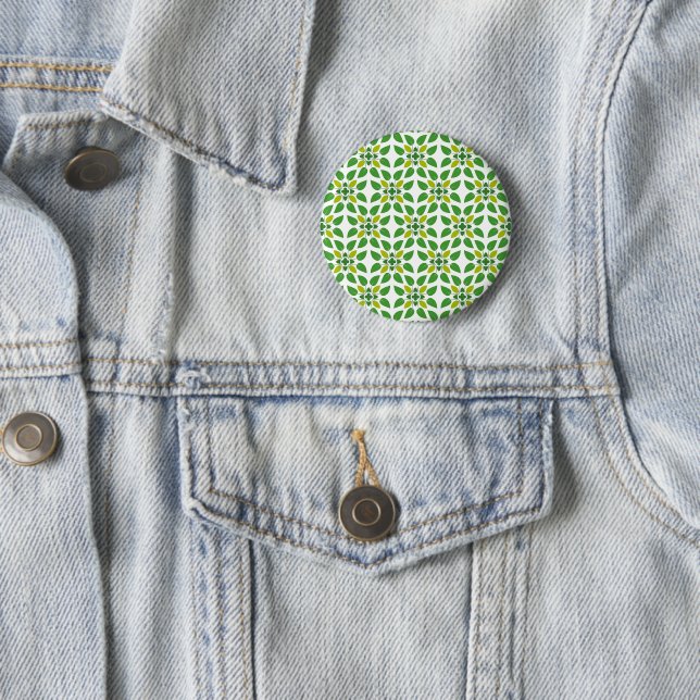 Leaf Pattern, Pattern Of Leaves, Green Leaves 2 Inch Round Button (In Situ)
