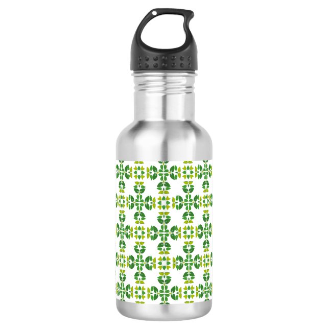 Leaf Pattern, Pattern Of Leaves, Green Leaves 532 Ml Water Bottle (Front)