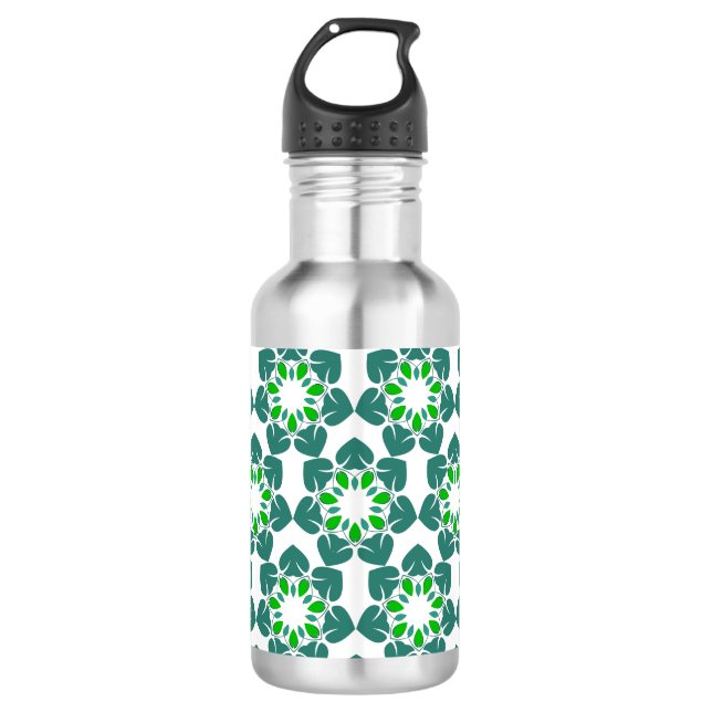 Leaf Pattern, Pattern Of Leaves, Green Leaves 532 Ml Water Bottle (Front)