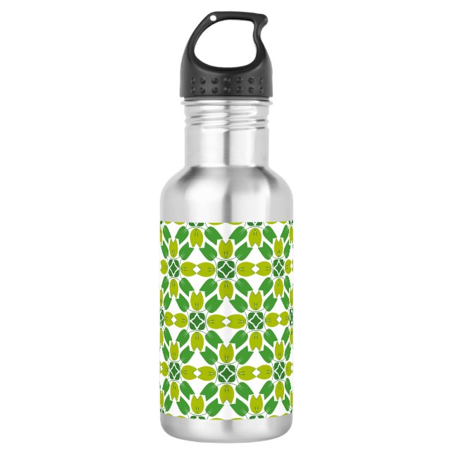 Leaf Pattern, Pattern Of Leaves, Green Leaves 532 Ml Water Bottle (Front)