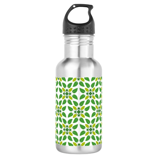 Leaf Pattern, Pattern Of Leaves, Green Leaves 532 Ml Water Bottle (Front)