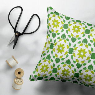 Leaf Pattern, Pattern Of Leaves, Green Leaves Accent Pillow