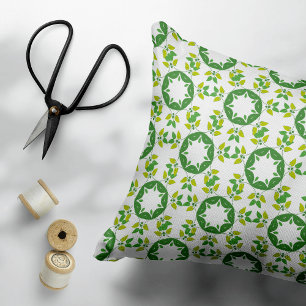 Leaf Pattern, Pattern Of Leaves, Green Leaves Accent Pillow