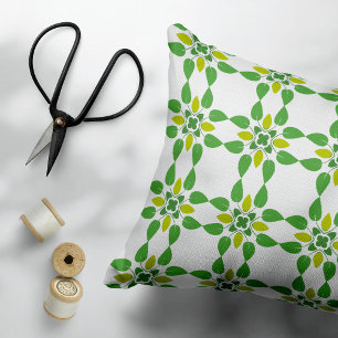 Leaf Pattern, Pattern Of Leaves, Green Leaves Accent Pillow