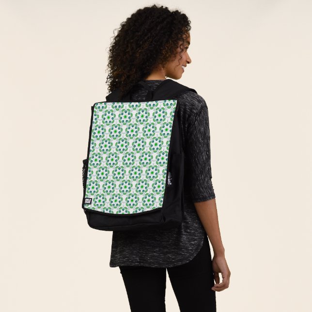 Leaf Pattern, Pattern Of Leaves, Green Leaves Backpack (Worn)