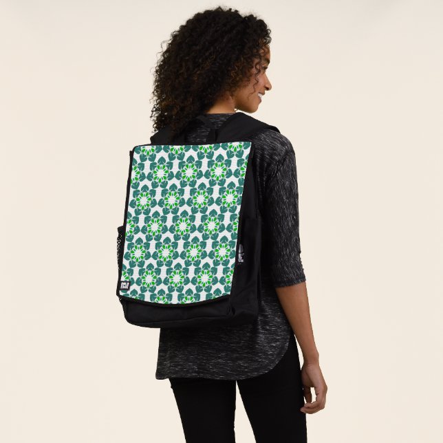 Leaf Pattern, Pattern Of Leaves, Green Leaves Backpack (Worn)