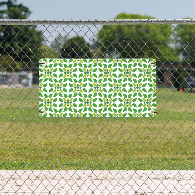 Leaf Pattern, Pattern Of Leaves, Green Leaves Banner (Insitu)