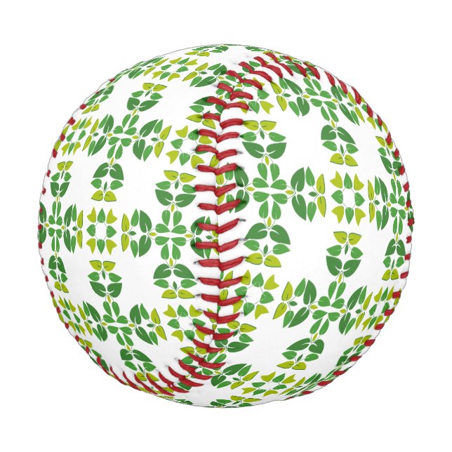 Leaf Pattern, Pattern Of Leaves, Green Leaves Baseball (Angled)