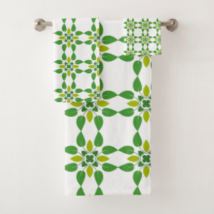 Leaf Pattern, Pattern Of Leaves, Green Leaves Bath Towel Set